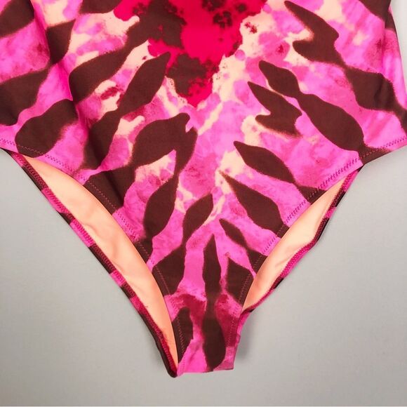 AERIE | One Shoulder Asymmetrical Tie Dye One Piece Swimsuit Women’s Size Small - Picture 6 of 12